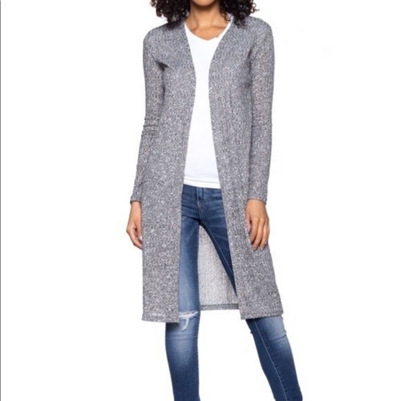 Lexa Heathered Knit Longline Cardigan - Picture 2 of 5